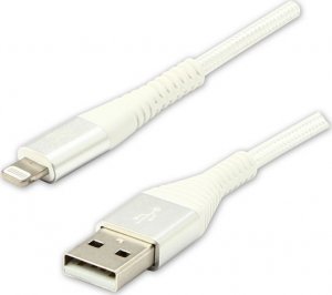 Kabel USB Logo USB-A - Lightning 1 m Biały 1