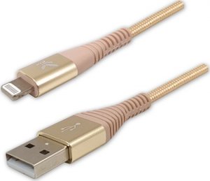 Kabel USB Logo USB-A - Lightning 1 m Złoty 1