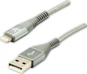 Kabel USB Logo USB-A - Lightning 2 m Srebrny 1