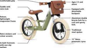 Rowerek biegowy Berg BERG Rower Biegowy Pchacz Terenowy Biky Retro Green 12