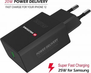 Ładowarka Swissten Zasilacz / sieciowy adapter SWISSTEN 25W, 1 port, USB-C, PPS 3
