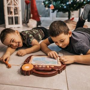 Woopie Znikopis Tablica Magnetyczna Kolorowa Stempelki Bordowy 6