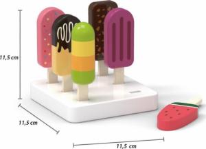 Viga Toys Zestaw Drewnianych Lodów na Patyku ze Stojakiem 6 szt. 2