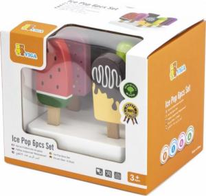 Viga Toys Zestaw Drewnianych Lodów na Patyku ze Stojakiem 6 szt. 5