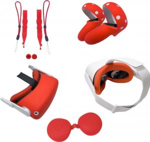 Vortex Virtual Reality Zestaw ochronek 5w1 do Oculus Quest 2 czerwony 1