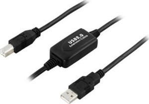 Kabel USB Deltaco USB-A - USB-B 10 m Czarny (USB-EX10M) 2