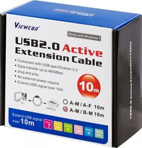 Kabel USB Deltaco USB-A - USB-B 10 m Czarny (USB-EX10M) 3