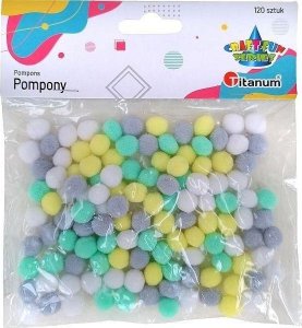 Titanum Pompony poliestrowe 10mm mix 120szt 1
