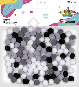Titanum Pompony poliestrowe 10mm mix 120szt 1