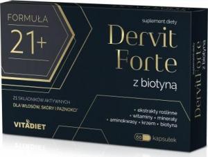 Vitadiet Vitadiet Dervit Forte Z Biotyną 60 Kaps. Na włosy 1