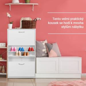 Miadomodo Miadomodo Szafka na buty biała - 59 x 105 x 22 cm 4