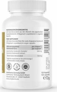 Zein Pharma ZEIN PHARMA Resveratrol 125mg (Resweratrol, Wsparcie układu krążenia) 120 Kapsułek wegańskich 3