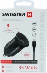 Ładowarka Swissten ŁAD SAM SWISSTEN 25W 2XUSB-C BLACK + KABEL 1,2M TYPE-C 1