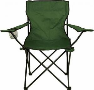 Divero Turystyczne kampingowe krzesło składane zielone z miejscem na napoje 1