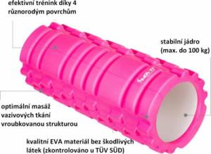 Movit Wałek do masażu MOVIT 33 x 14 cm, różowy 7