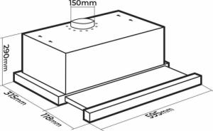 Okap Jago Wysuwany okap 67 W, 595 x 290 x 315 mm 5