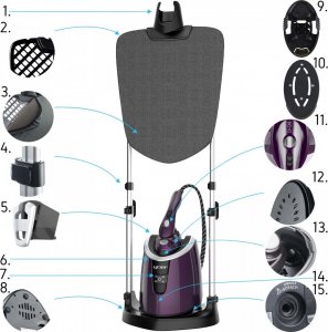 Parownica do ubrań Yoer PAROWNICA do ubrań 2300W ŻELAZKO Parowe Steamer 2w1 PRASOWACZ Generator pary STACJA PAROWA -YOER X-Impressive GS01P 3
