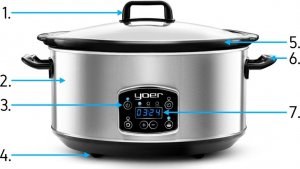 Yoer WOLNOWAR Elektryczny GARNEK CERAMICZNY 6,5L Programator czasowy AUTOMATYCZNY Slow Cooker - YOER Clever-Cook SC6502S 2