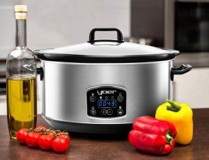 Yoer WOLNOWAR Elektryczny GARNEK CERAMICZNY 6,5L Programator czasowy AUTOMATYCZNY Slow Cooker - YOER Clever-Cook SC6502S 6