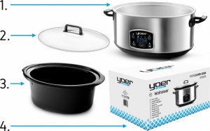 Yoer WOLNOWAR Elektryczny GARNEK CERAMICZNY 6,5L Programator czasowy AUTOMATYCZNY Slow Cooker - YOER Clever-Cook SC6502S 15