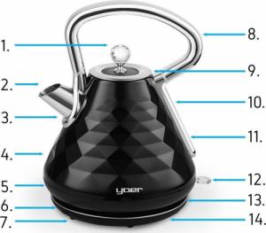 Czajnik Yoer EK01BK Czarny 3