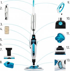 Mop parowy Yoer Mop parowy EKO 18w1 MYJKA PAROWA Dozownik płynu 2100W + KOMPLET NASADEK - YOER Clean Slide SMC01W 3