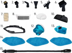 Mop parowy Yoer Mop parowy EKO 18w1 MYJKA PAROWA Dozownik płynu 2100W + KOMPLET NASADEK - YOER Clean Slide SMC01W 4