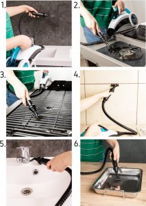 Mop parowy Yoer Mop parowy EKO 18w1 MYJKA PAROWA Dozownik płynu 2100W + KOMPLET NASADEK - YOER Clean Slide SMC01W 11