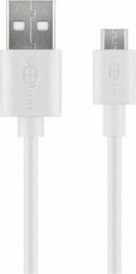 Kabel USB Goobay USB-A - microUSB 1 m Biały (4040849438370) 1