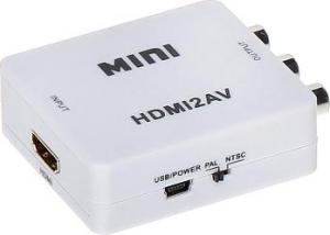 Adapter AV RCA (Cinch) x3 - HDMI biały (HDMI/AV) 1