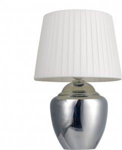 Lampa stołowa Platinet PLATINET TABLE LAMP LAMPA STOŁOWA SILVER BASE, WHITE SHADE, H35 [45690] 1