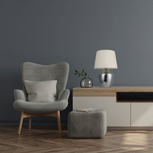 Lampa stołowa Platinet PLATINET TABLE LAMP LAMPA STOŁOWA SILVER BASE, WHITE SHADE, H35 [45690] 3