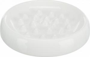 Trixie Slow feed, miska, dla kota, biała, ceramiczna, 0,25l/ 18 cm, zapobiega łaczywemu połykaniu pokarmu 1