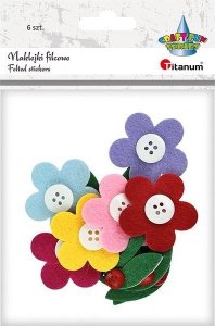Titanum Naklejki filcowe 3D kwiaty 6szt 1