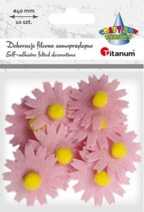 Titanum Filcowe dekoracje 3D kwiaty jasnoróżowe 10szt 1