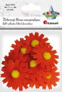 Titanum Filcowe dekoracje 3D kwiaty pomarańczowe 10szt 1