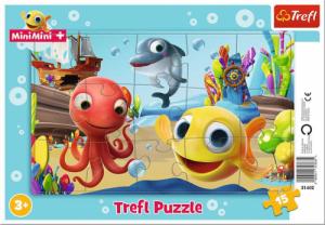 Trefl Puzzle ramkowe Zabawy rybki MiniMini 15 elementów 1