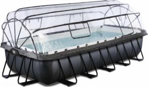 Exit Basen ogrodowy na stelażu 540x250x100 cm z filtrem piaskowym i pokrywą czarny 4