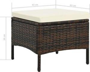 vidaXL Brązowa sofa ogrodowa z polirattanu ze stolikiem Terry 11