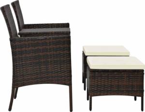 vidaXL Brązowa sofa ogrodowa z polirattanu ze stolikiem Terry 3