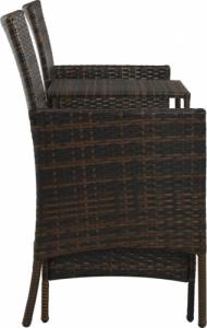 vidaXL Brązowa sofa ogrodowa z polirattanu ze stolikiem Terry 6