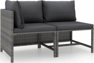 vidaXL vidaXL 2-częściowa sofa ogrodowa z poduszkami, szara, polirattan 1