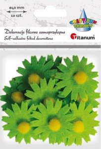 Titanum Filcowe dekoracje 3D kwiaty zielone 10szt 1