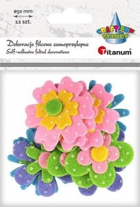 Titanum Naklejki filcowe 3D kwiaty 12szt 1