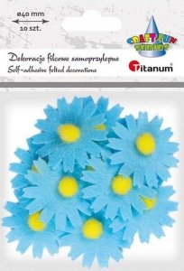 Titanum Filcowe dekoracje 3D kwiaty niebieskie 10szt 1
