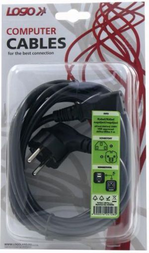 Kabel zasilający Logo CEE7 - C13, 3m (65933) 3