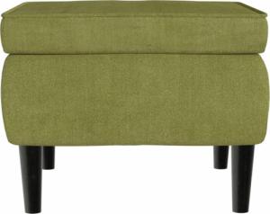 vidaXL vidaXL Podnóżek z drewnianymi nóżkami, jasnozielony, obity aksamitem 4