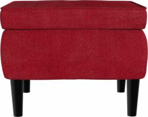 vidaXL vidaXL Podnóżek z drewnianymi nóżkami, winna czerwień, obity aksamitem 4