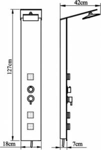 Zestaw prysznicowy vidaXL vidaXL Panel prysznicowy, szklany, brązowy 9
