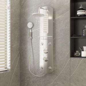 Zestaw prysznicowy vidaXL vidaXL Panel prysznicowy, 25x43x110 cm, srebrny 1